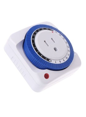 EU 24 Hours Timer Switch Socket 230V 16A 15min to 24H Progra