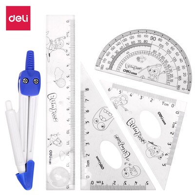 E9598 Drafting set 5pcs Ruler Set Squares Protractor Compass