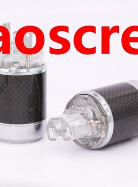 One Pair Carbon Fiber Rhodium Plated US AC Power Plug Connec