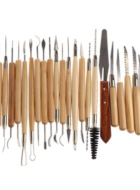 22Pcs/Set Wooden Art Craft Sculpture Tool Clay Pottery Tool