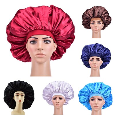 1PCS Fashion Satin Silk Bonnet Sleep Night Cap Head Cover Ca