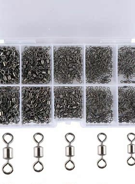 500Pcs Size 4/6/8/10/12 Fishing Rolling Swivel Connector Too