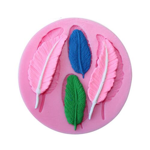 1PC Feather Sugar Buttons Silicone Mold Fondant Mold Cake De