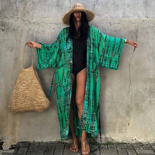 Fitshinling Snake Print Oversize Beach Cover Up Swimwear 202