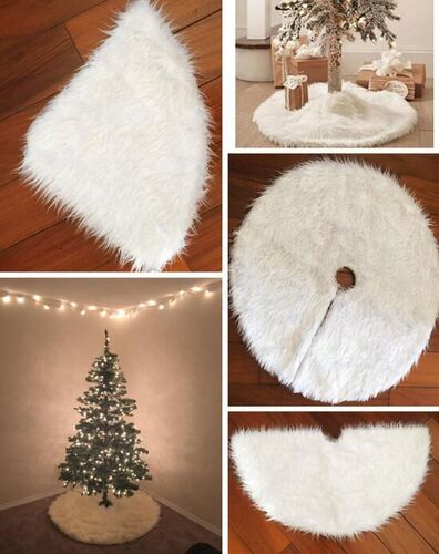 Christmas Tree Skirt Fur Carpet Plush Xmas tree decoration