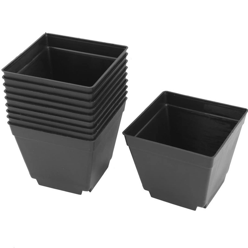 30 Pack 4Inch Black Square Plastic Plant Pots,Seedling Nurse