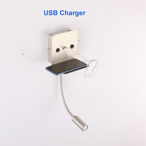 Bedside Reading Light with Shelf SB Charger Modern Led Bedro