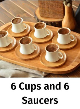 Traditional Turkish Coffee Cup Boxed Set with 6 Cups and 6