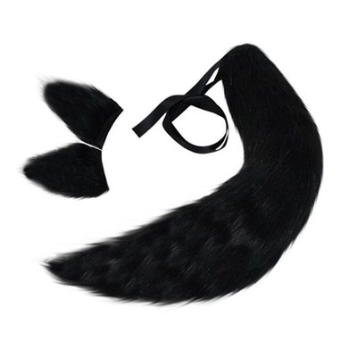 Fox  Dog Animal Plush Tail Clip Ears Halloween Cosplay P