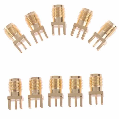 10pcs 1.6mm SMA Female Solder Nut Edge PCB Clip Straight Mou