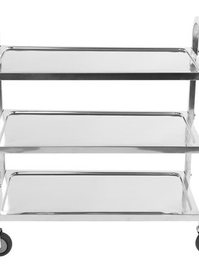 Carro grande de acero inoxidable de 3 niveles con herramient