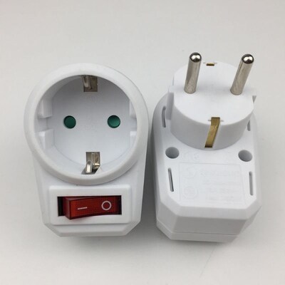 European Conversion Plug 1 to 1 Way Power Adapter Adaptor wi