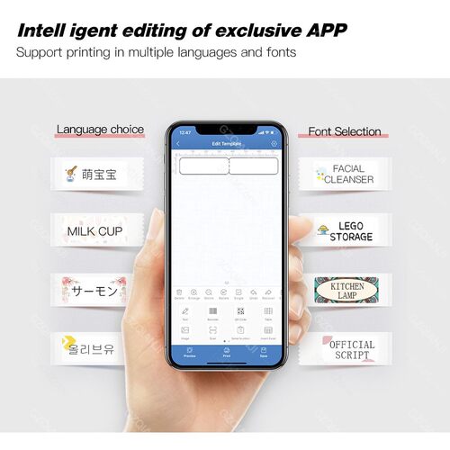 Black Color D11 Niimbot Label Printer Mini Bluetooth Wireles