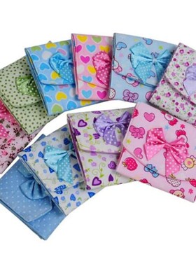 Napkins Bags Bowknot Print Organizer Sanitary Napkins Pads C