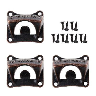 3Pc Vintage Bottle Opener Wall Mounted Wine Beer Opener Tool