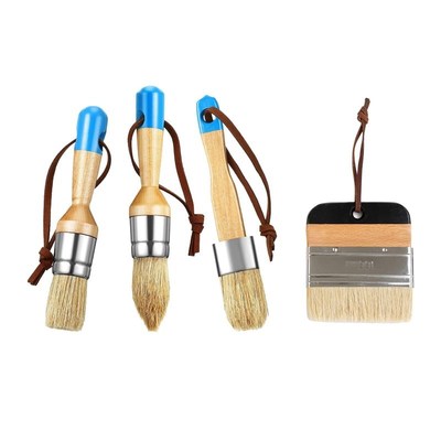4 Pieces Chalk and Wax Paint Brushes Bristle Stencil Brushes