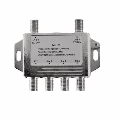 Mini 2x4 Satellite Signal Multiswitch LNB Voltage Selected 9