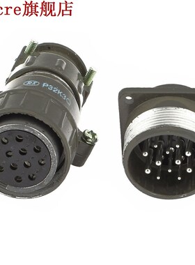 P32K3Q Metal 12Pin Aviation Plug Male Female Connector AC 66