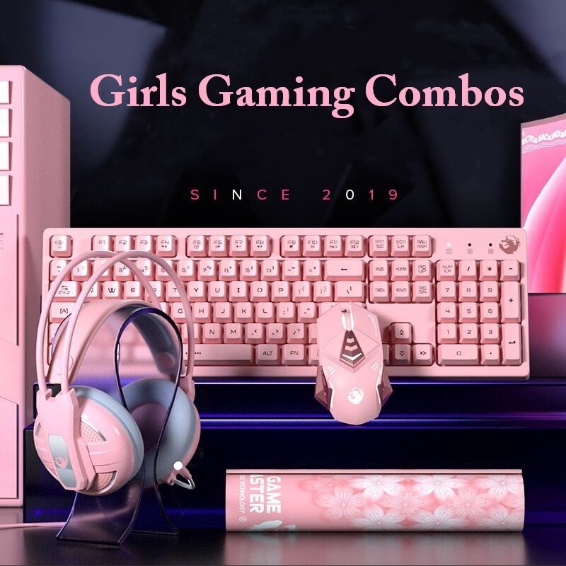 Girl's Gaming Combos Keyboard with 19 Key No Punch 4800DPI M