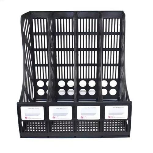 File Holder Document Tray 4-Grid Desktop Storage File Organi