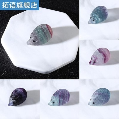 Rainbow Color Fluorite Hedgehog Stone Natural Quartz Crystal