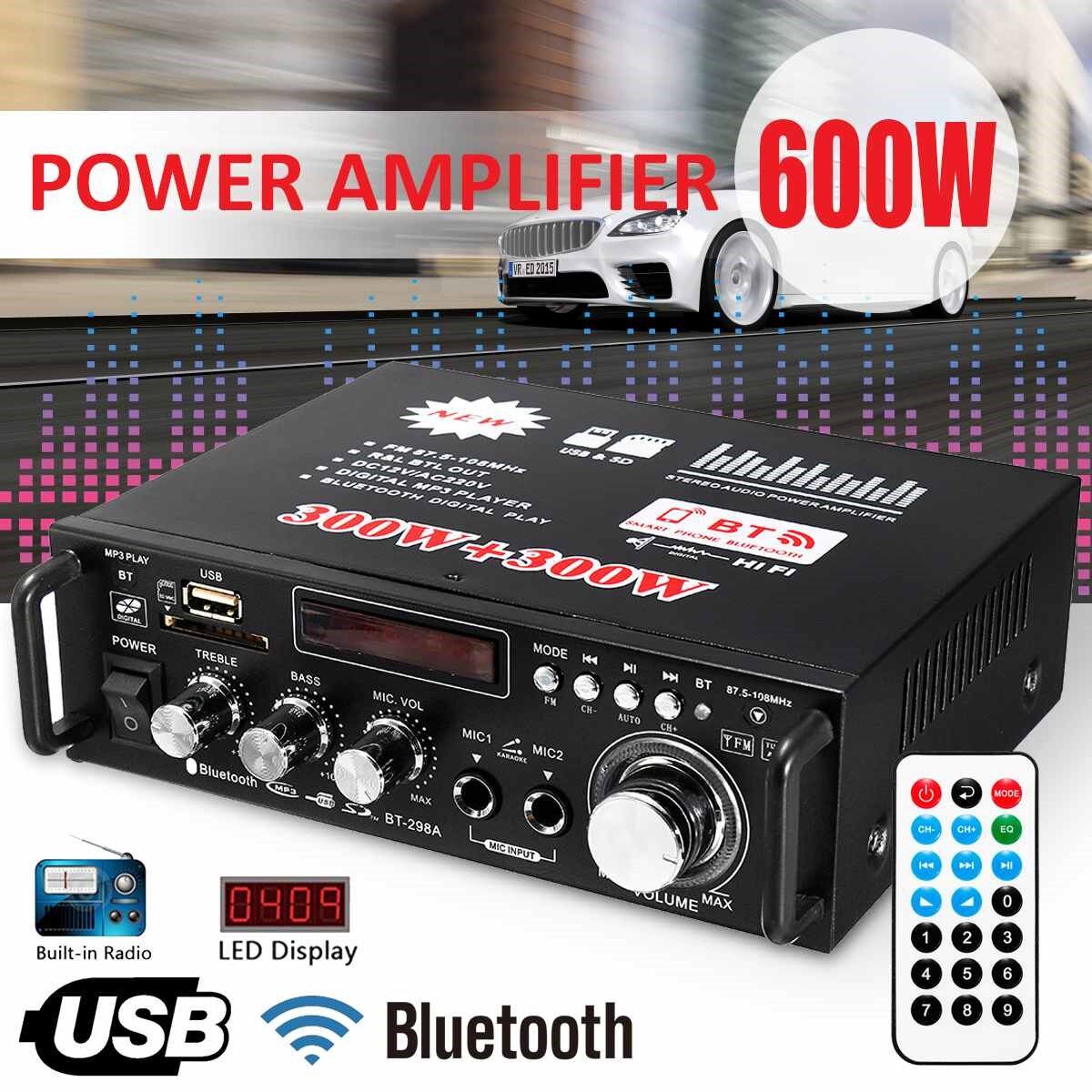 300W+300W 12/220V 2 Channel HIFI Audio Stereo Power Amplifie - 实物图