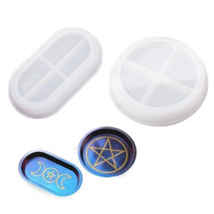 2Pcs Silicone Resin Molds, Stars Moon Jewelry Soap Dish Resi
