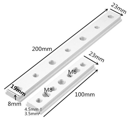 100/200mm M6+M8 T slot nut, T-Track sliding nut Slab Slide B