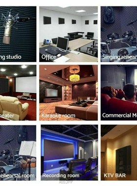 12 Pack Pyramid Shape Soundproof Foam Sound Proof Padding Tr