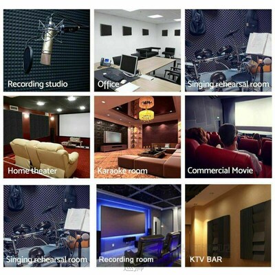 12 Pack Pyramid Shape Soundproof Foam Sound Proof Padding Tr