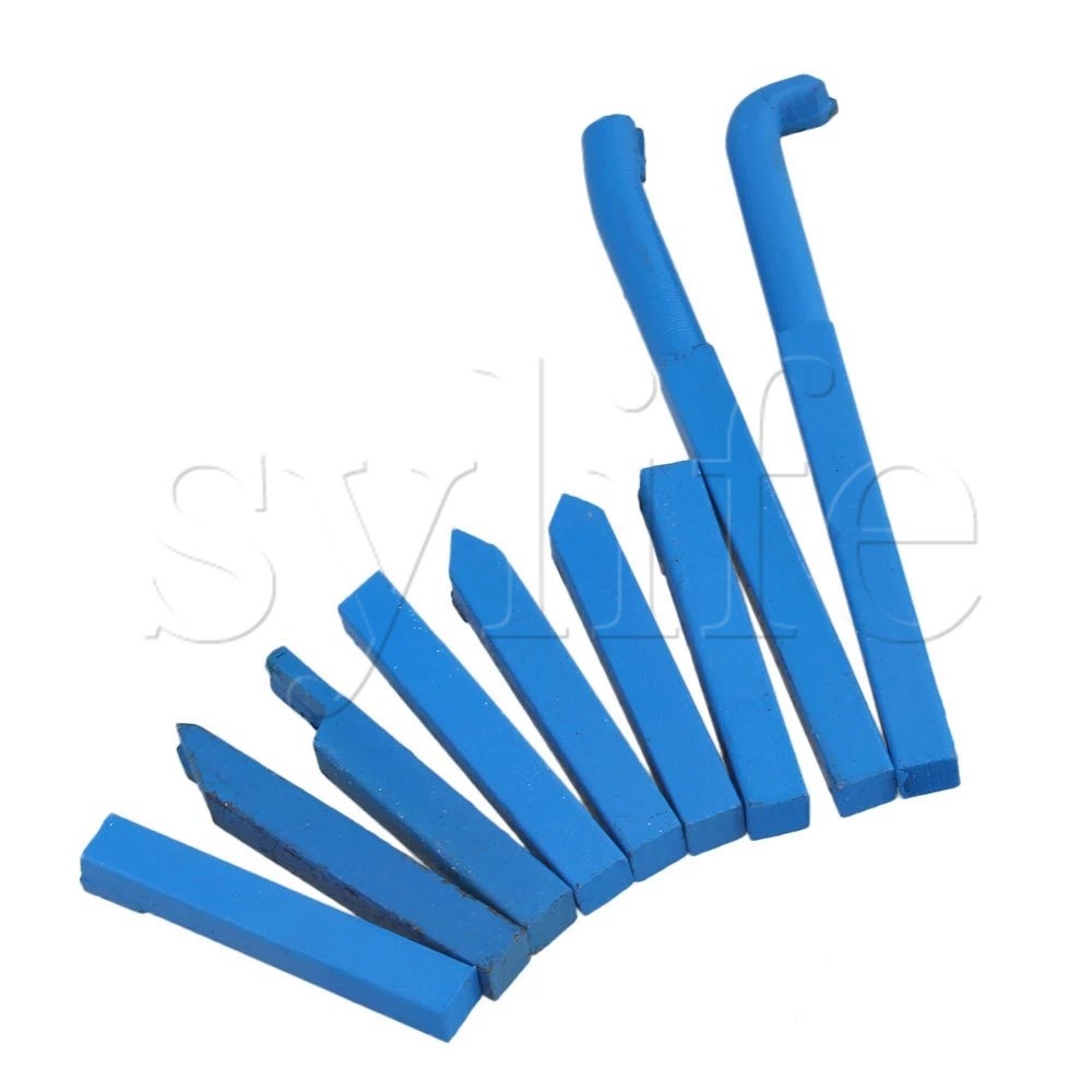 9 Pieces Iron Lathe Brazed Carbide Turning Tool Bit 8 x 8mm