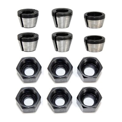 6Pcs Router Collet Chuck High Precision Chucks Clamping Adap