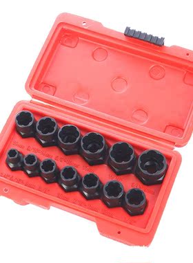 13Pcs Broken Nut Bolt Extractor Defective Nut Removal Tool B