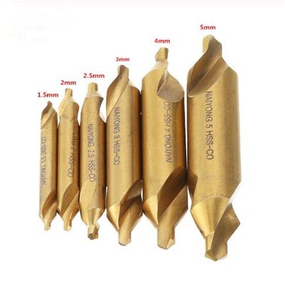 6Pcs/Set HSS M35 Cobalt Center Drill Bit 1.5/2/2.5/3/4/5mm s