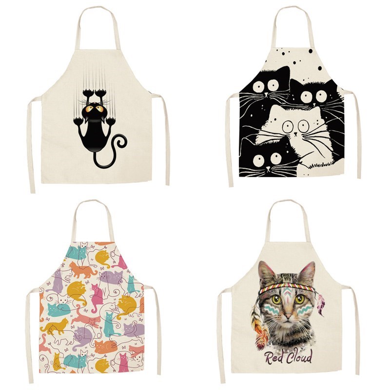 1Pcs Kitchen Cooking Apron Cute  Printed Home Sleeveless