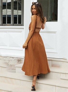 Ardm Sexy Spaghetti Strap Summer Dress 2021 New Slip Black B