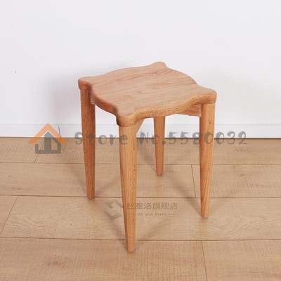 Solid Wood Dining Room Low Stool Bench Stacked Wooden  Squar