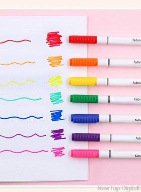 8Pcs Clothes Textile Markers Fabric Paint Pens DIY Crafts T-