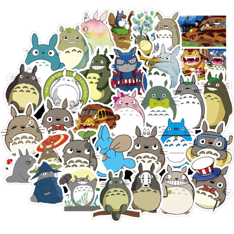 50PCS Spirited Away Cute Totoro Sticker Gifts Toy For Child