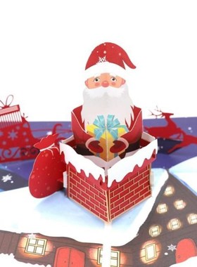 3D Pop Up Santa Claus Greeting Cards Postcards Invitations w