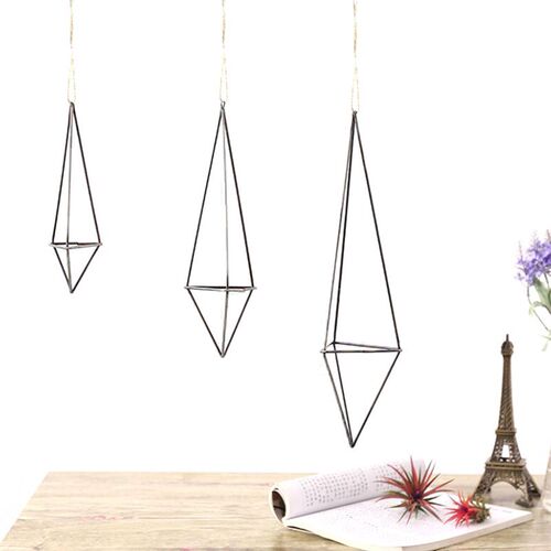 1PCS Metal Geometric Hanging Air Plant Holder Rack Air Pinea