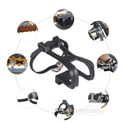 1 Pair Buckle Bicycle Bike Strapless Toe Pedal Clips Screws