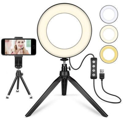 New 6 Inch Ring Light with Stand   Rovtop LED Camera Selfie