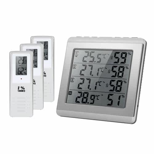 Digital Wireless Thermometer Hygrometer  Four-channel Temper