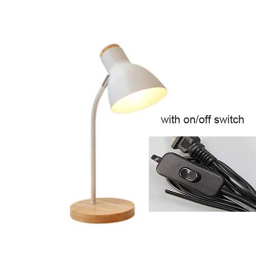 110V 220V E27 wood Table Lamp Yellow Pink Gray Dimmable Desk