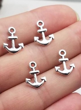 100pcs/lot--10x13mm, anchor cham,Antique silver plated small