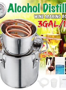 3GAL/12L Distiller Moonshine Alcohol Distiller Stainless Cop