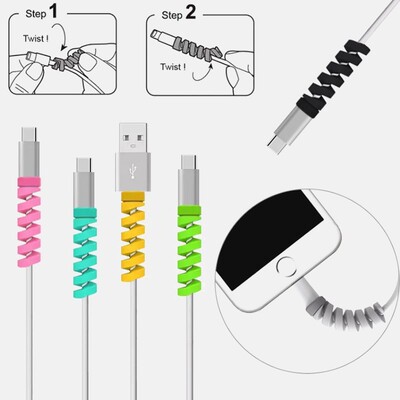 4 pc Cord Cover Prevents Protector Phone Data line Sleeve E