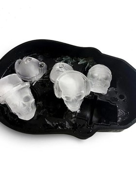 6 Grids 3D Skull Ice Tray Chocolate Candy Mold Silicone Whis