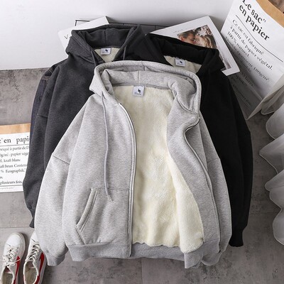 Jacket women solid color hoodies 2020 autumn winter imitatio